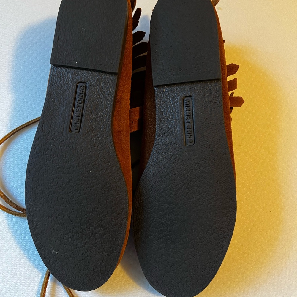 Minnetonka Brown Suede Fringe Moccasins - image 5